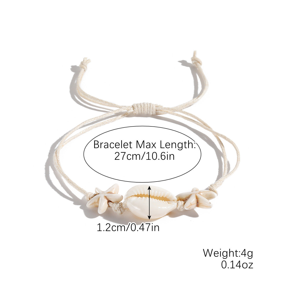 Wholesale Bohemian Handwoven Shell Starfish Knotted Bracelet