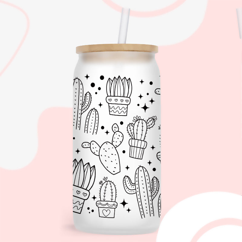 Wholesale Uv Transfer Sticker Glass Cup 16oz Cup UV DTF Wraps