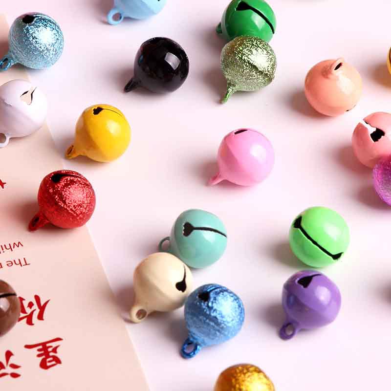 Wholesale DIY 14mm Candy Color Metal Paint Bell Keychain Accessories
