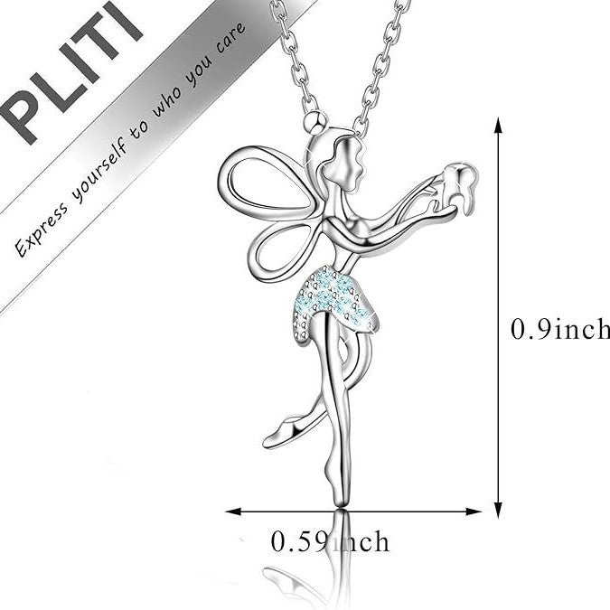Wholesale Ballet Girl Diamond Wing Pendant
