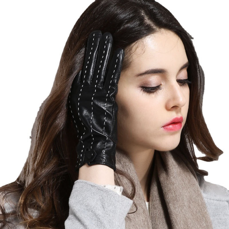 Wholesale Women's Thin Autumn and Winter Cycling Goat Skin Glove