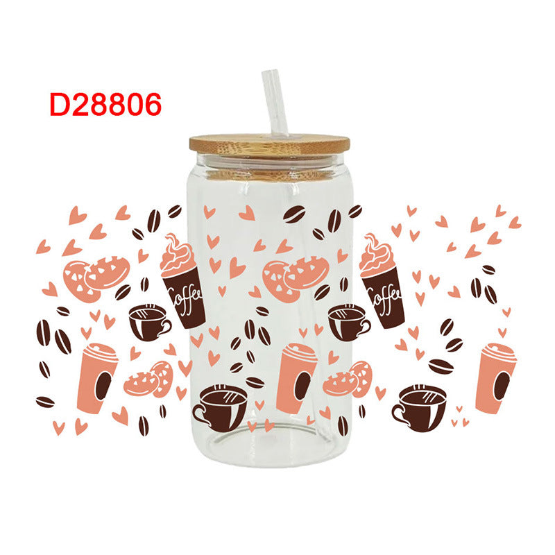 Wholesale Coffee Bean Beverage Series 16oz Cup UV DTF Wraps