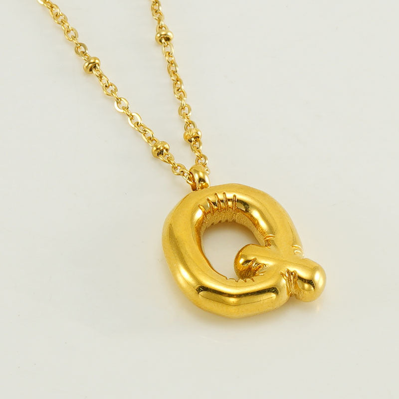 Wholesale Bubble Letter 18K Stainless Steel Necklace