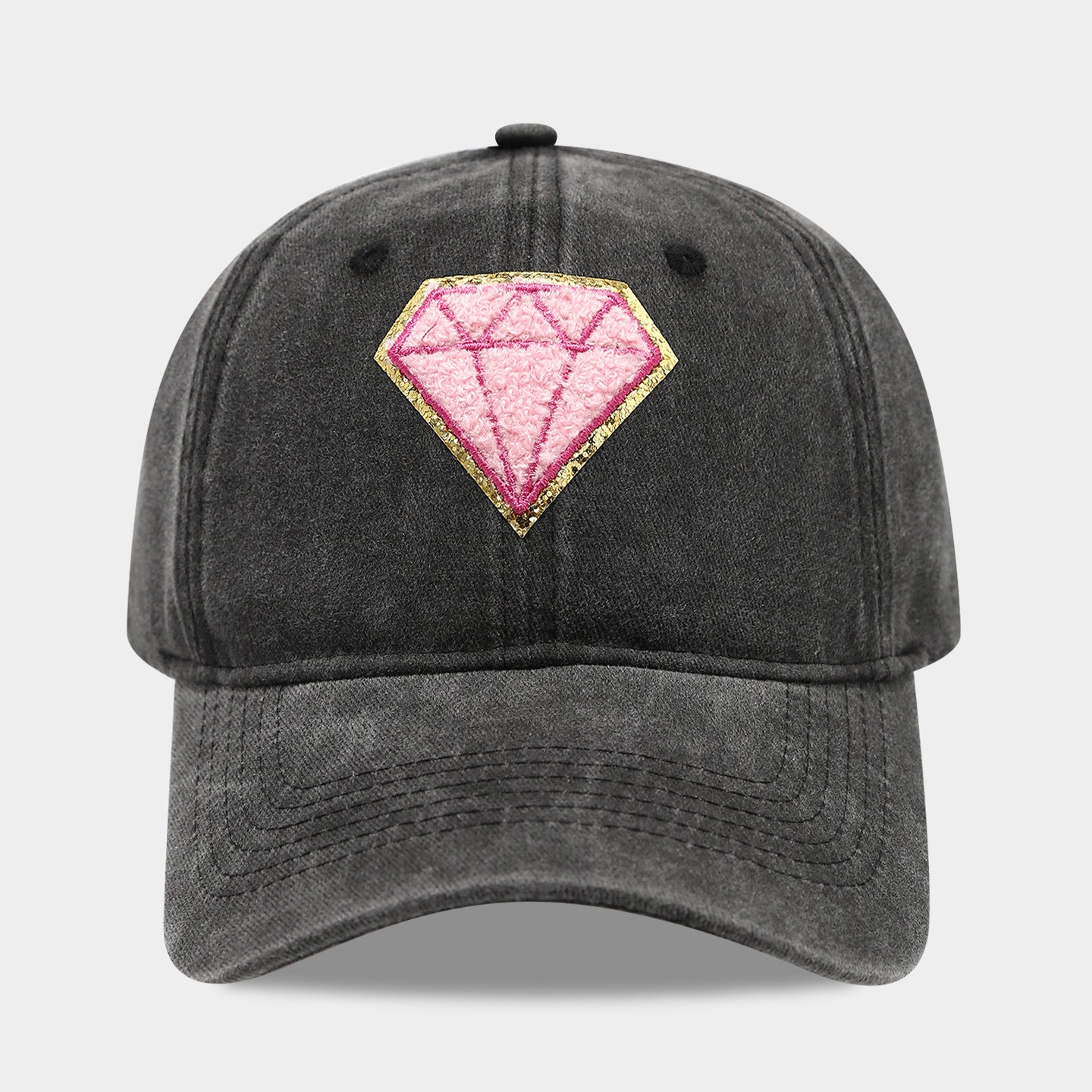 Diamond Patch Retro Soft Top Baseball Cap