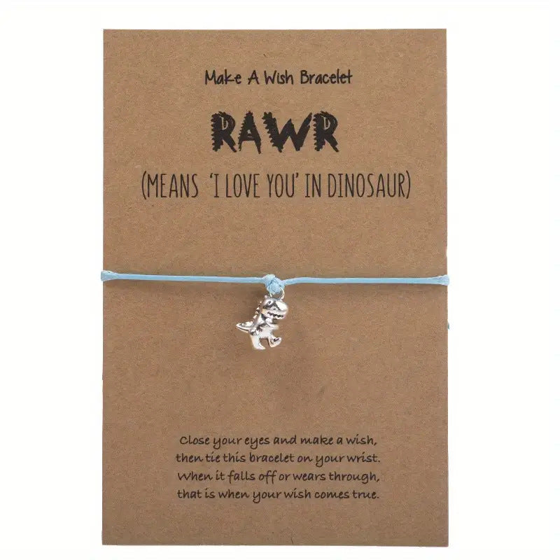 Wholesale Animal alloy pendant with adjustable hand woven bracelet