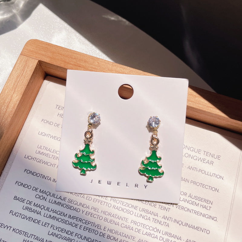 Wholesale Santa Claus Elk Wreath with Diamond Resin Earrings