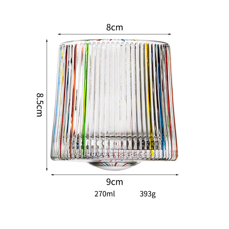 Wholesale Haisman thickened color glass creative rotating whiskey glass hand painted rotating cup with wooden tray decompression Cup