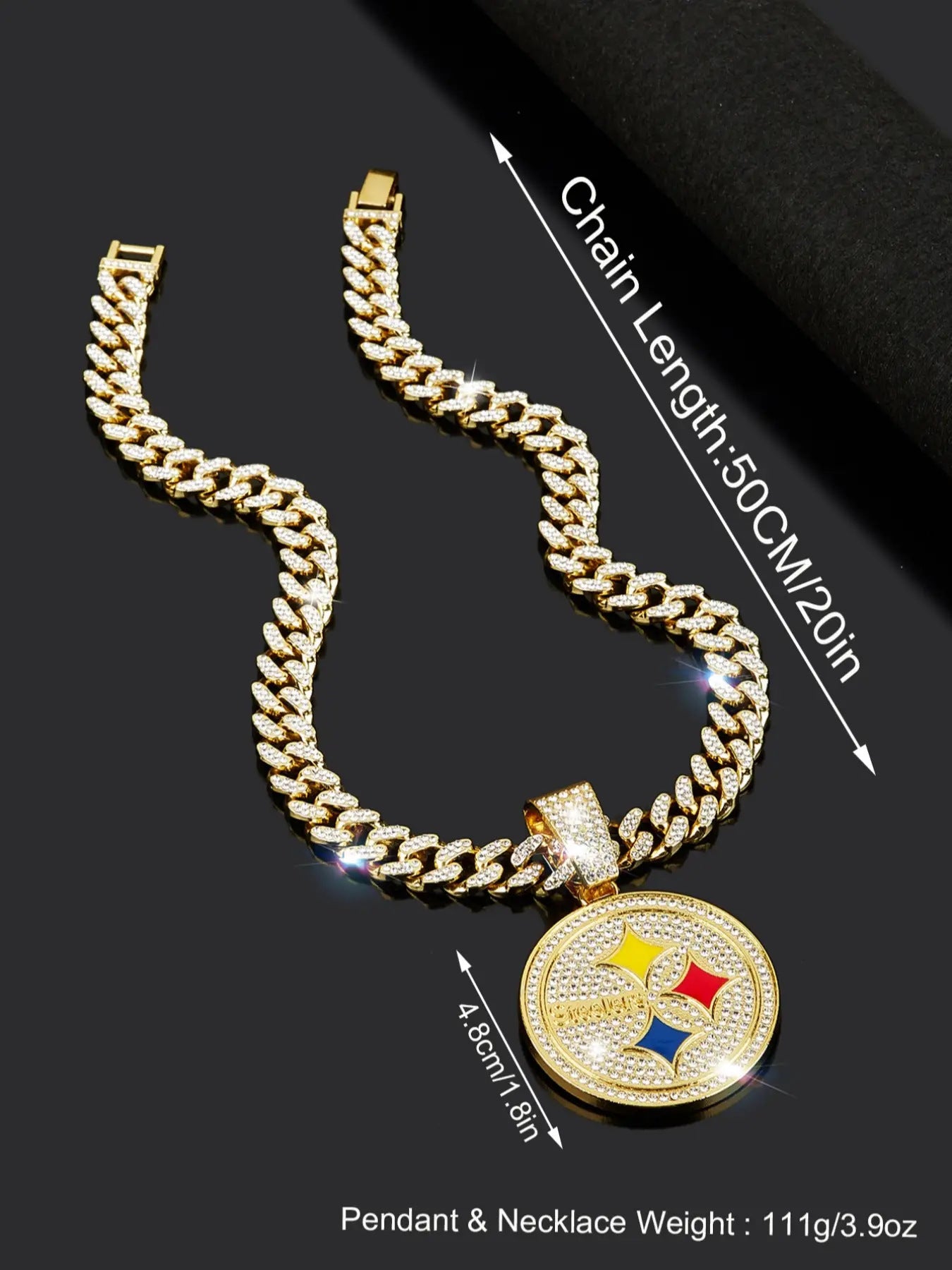 Wholesale Hip-hop diamond round letter necklace Cuban chain