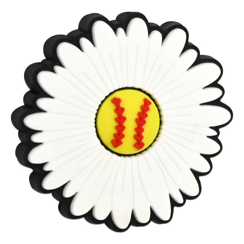 Wholesale Random 100pcs/pack PVC soft rubber perforated beaded accessories for ball sports series   Focal Beads