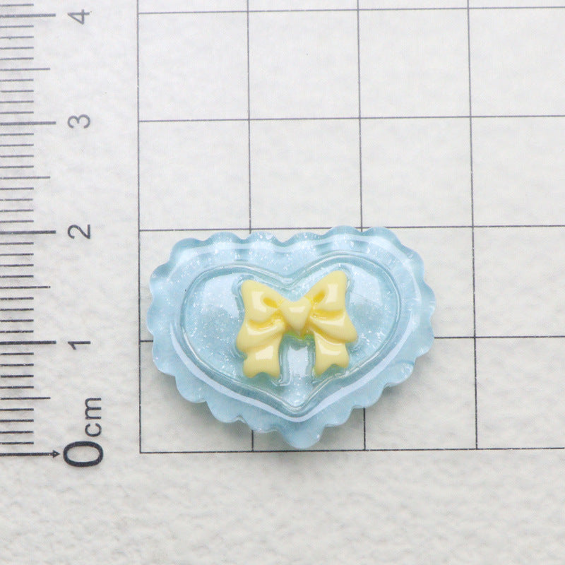 Wholesale 10pcs Pearlescent Love Resin Accessories DIY Cream Glue Handmade FlatBack