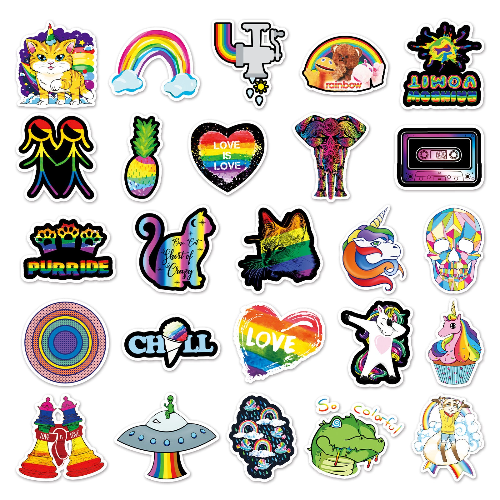 Wholesale 50pcs cartoon color line INS style personality DIY stickers