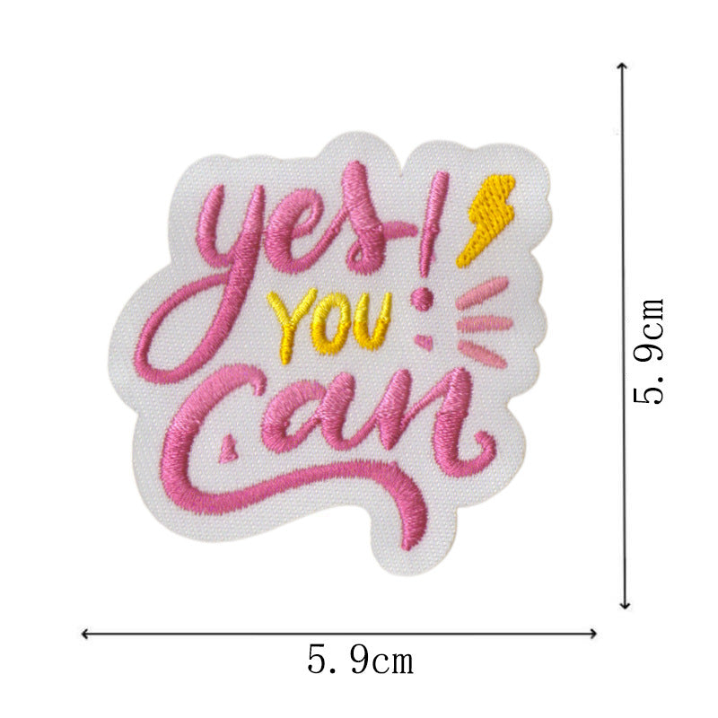 Wholesale Embroidered Inspirational Quote Patches Set 22 Pieces Star Motif Iron On Decorative Fashion Accessory For Coats Gift