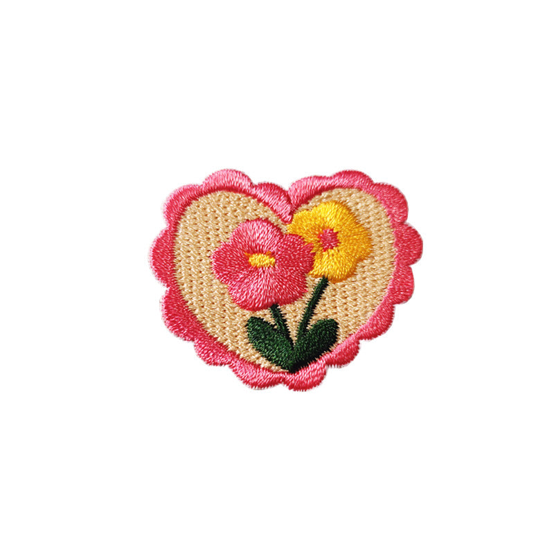 Wholesale Cartoon Flower Love Embroidered Cloth DIY Patches