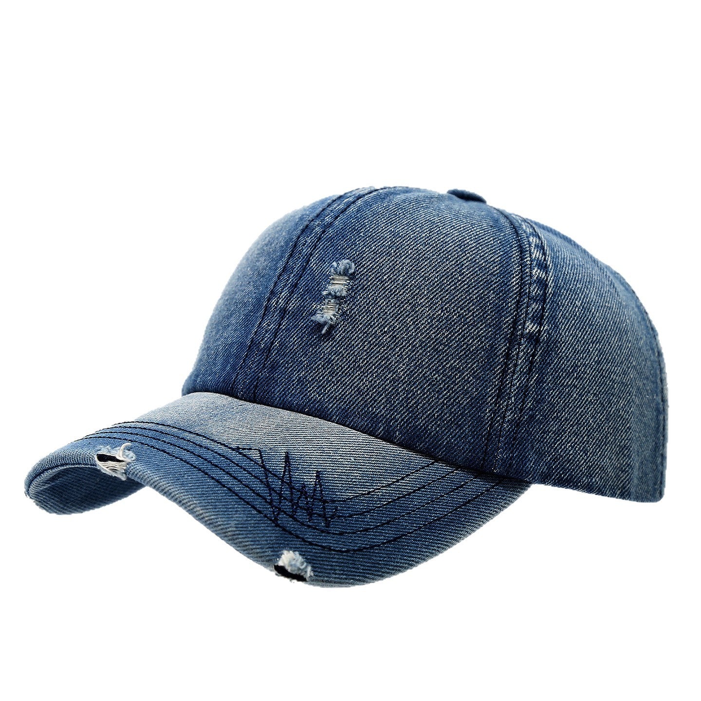 Wholesale Denim Baseball Cap for Women,  New Fashion Retro Washed Distressed Baseball Cap,  Sun Hat for All Seasons