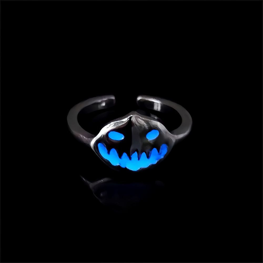 Wholesale   Pumpkin Ring Zinc Alloy Grimace Luminous Ring