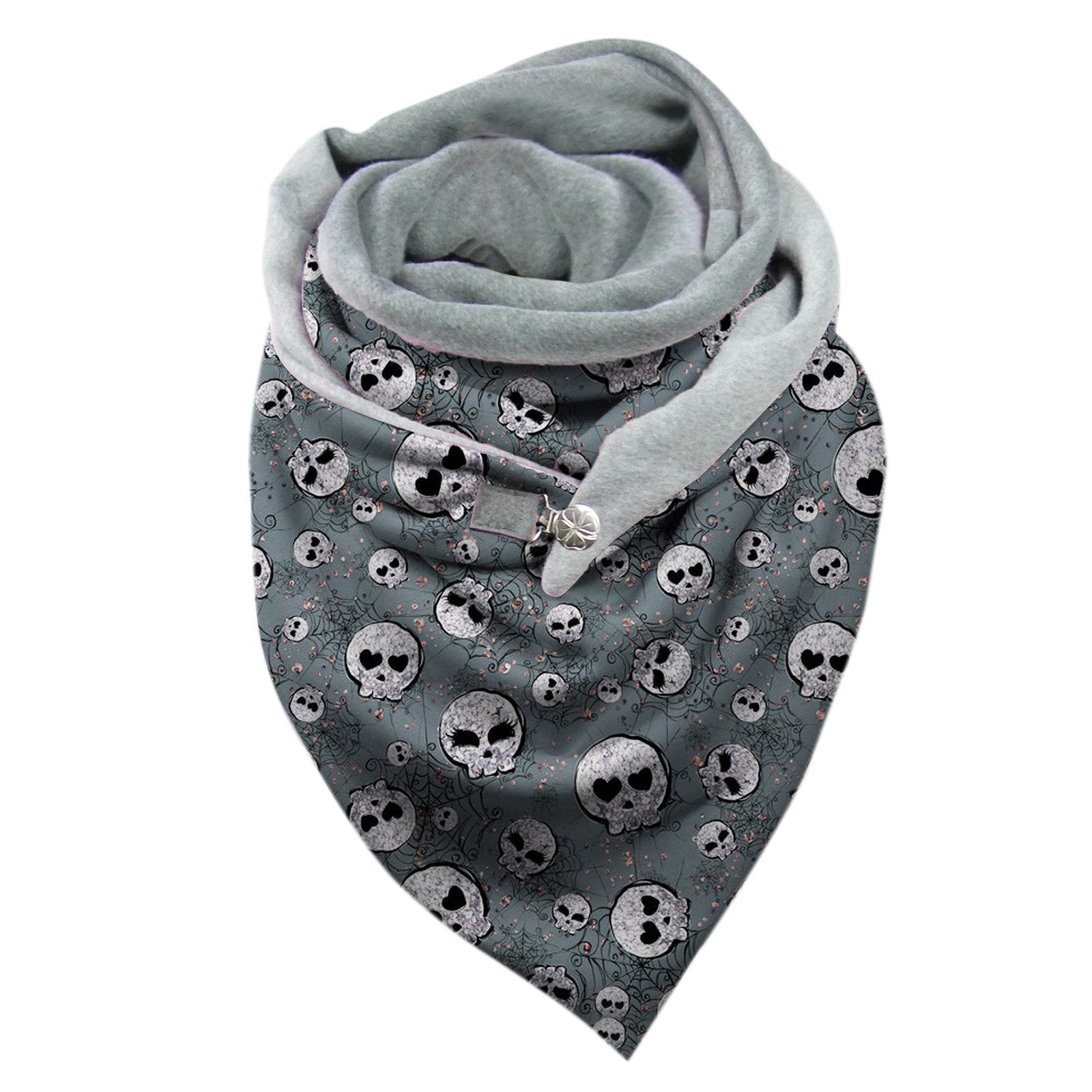 Wholesale Halloween Printed Square Polyester Neck Scarf with Buckle