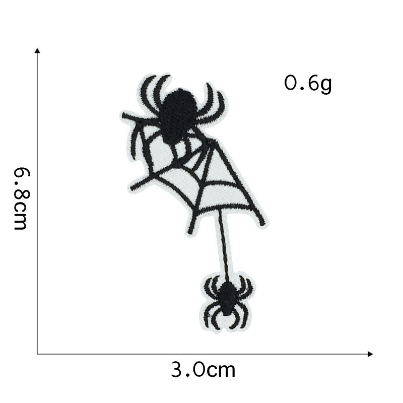 Wholesale  Embroidered Patches Witch Bat Pumpkin Black Cat Haunted House Twill Applique Trendy DIY Decorative Accent For Clothing Bags And Home Decor