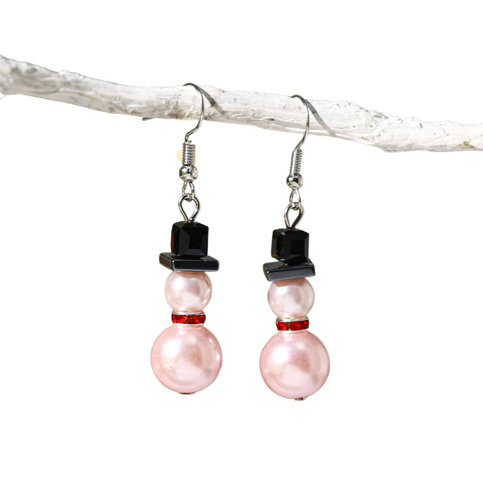 Wholesale 5pcs Christmas Cute Snowman Earrings