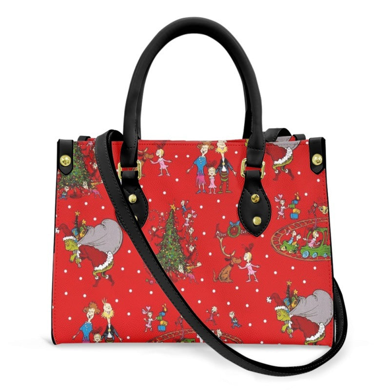 Wholesale Christmas Printed PU Single Shoulder Crossbody Bags
