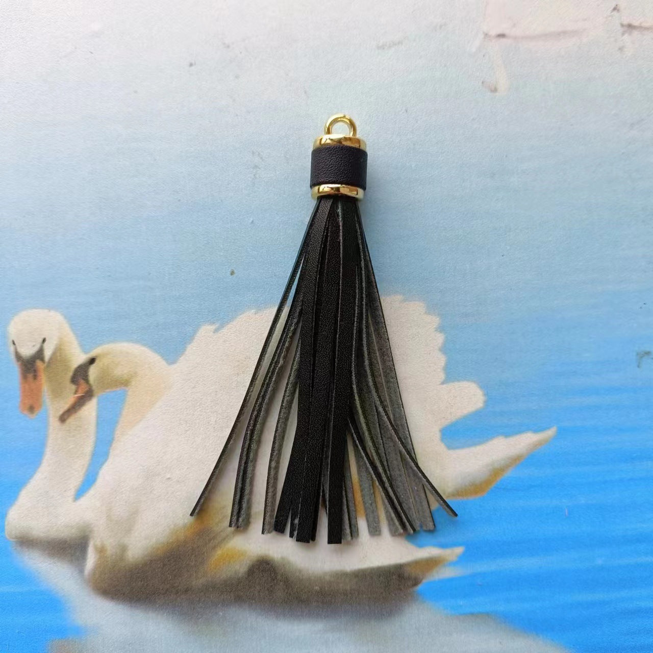 Wholesale Leopard Print PU Leather Tassel Printed Pendant Keychain Accessories