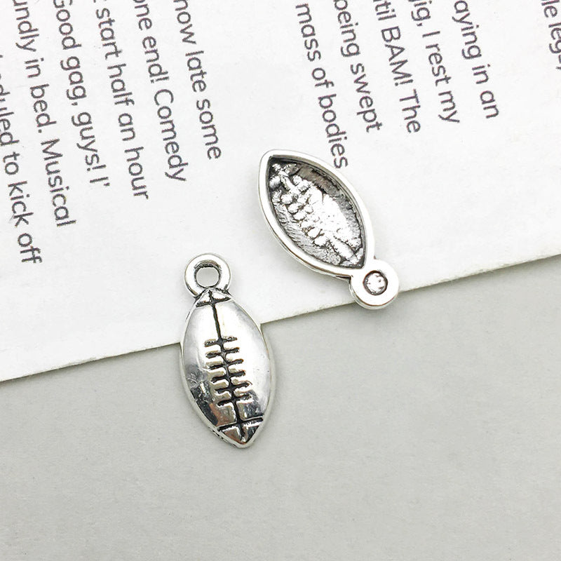 Wholesale 1 Antique Silver Alloy Simulation Rugby Baseball Series DIY Pendant