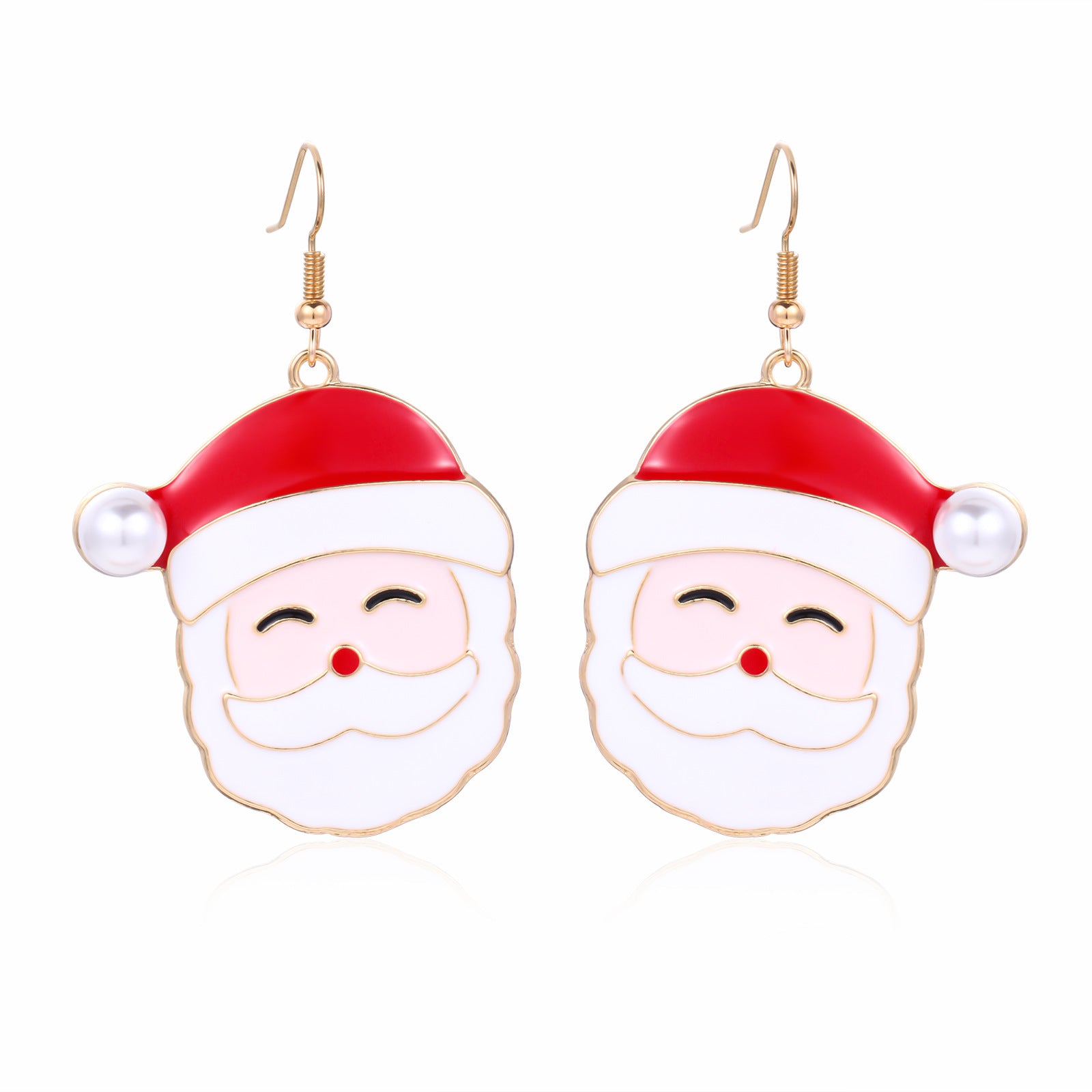 Wholesale Christmas Creative Cartoon Cute Alloy Santa Claus Earrings