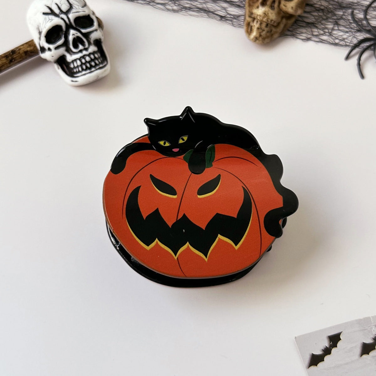 Wholesale  hairpin with funny pumpkin head and black cat