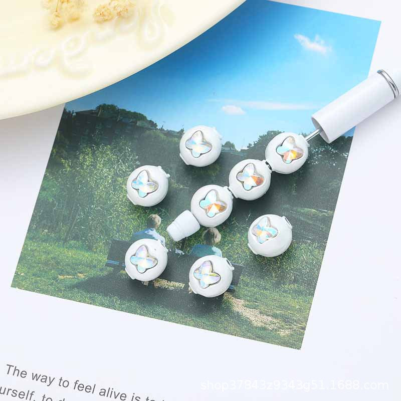Wholesale 10pcs Butterfly Alloy Straight Hole Cute Beaded Beads