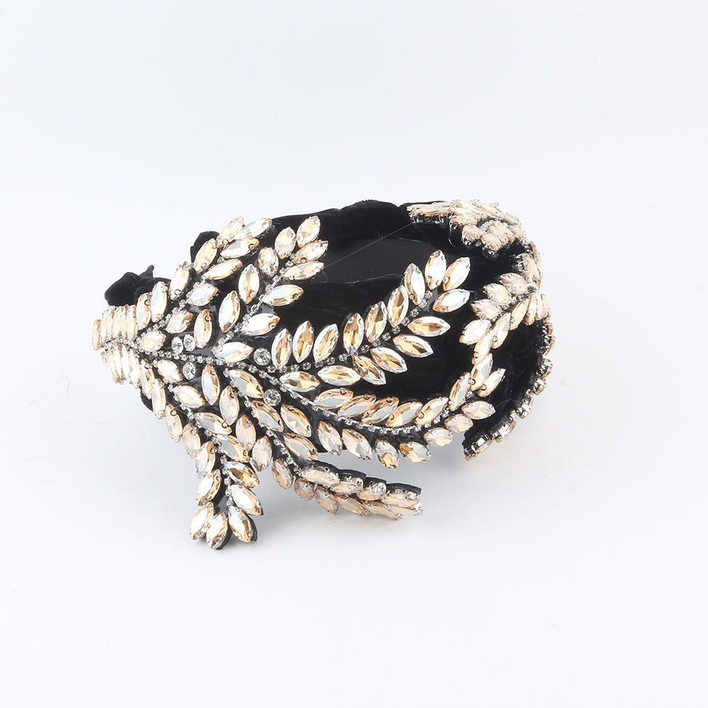 Wholesale Velvet diamond baroque ball braid headband