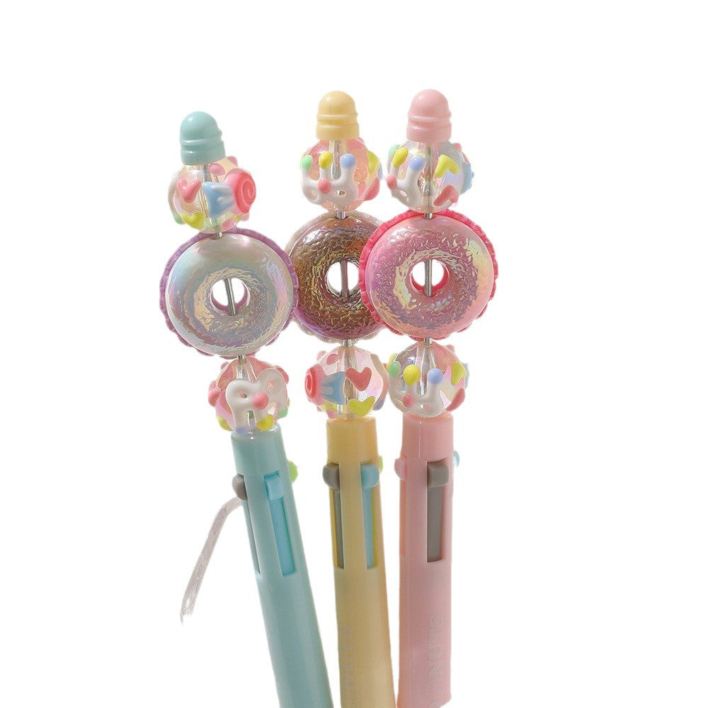 Wholesale 2pcs Princess Dream Beaded Pen 4 Color Press Ballpoint Pen Creative