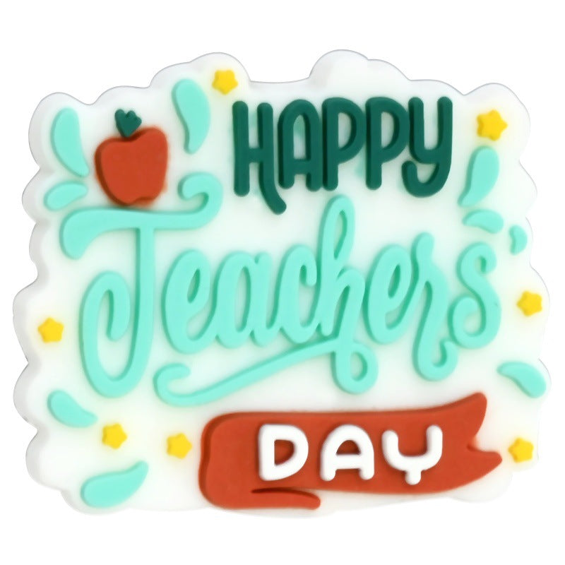 Wholesale   Random 100pcs/pack  Teacher Series Cartoon Soft Rubber Beads