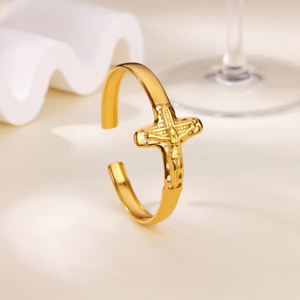 Wholesale personality exaggerated opening Stainless steel bracelet wide version jewelry