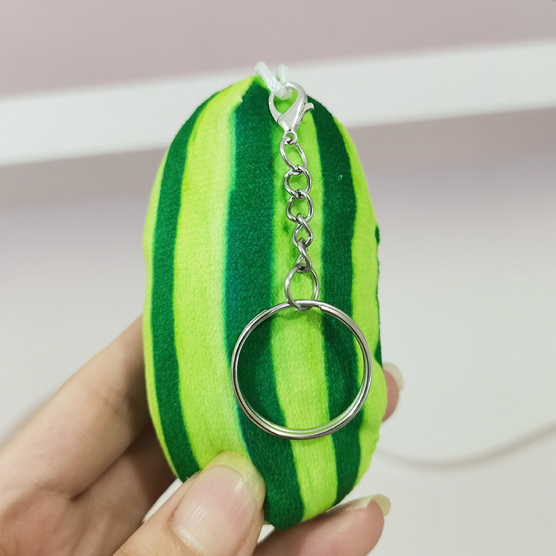 Wholesale Plush Watermelon Bar Keychain