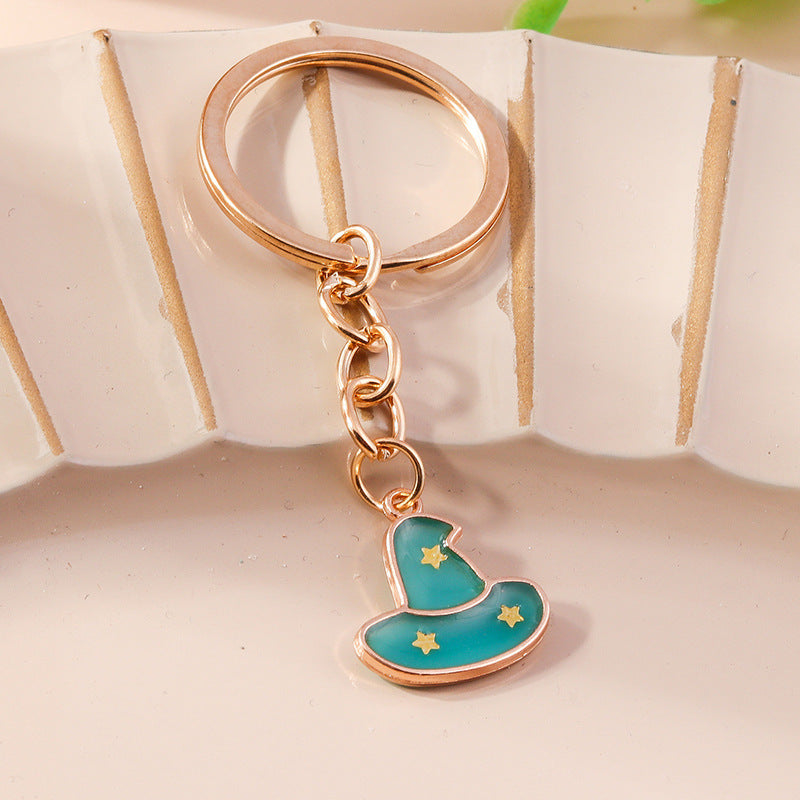 Wholesale Cartoon Halloween Cute Bat Pumpkin Hat Spooky Funny Keychain