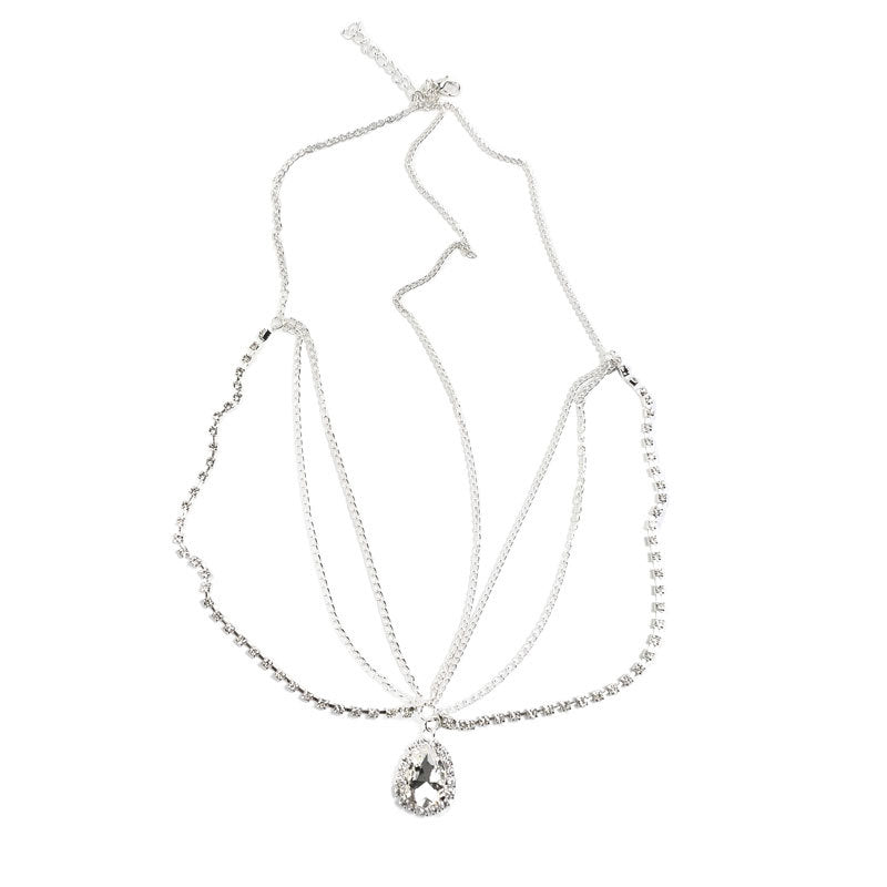 Wholesale Crystal Drop Brow Pendant Head Necklace