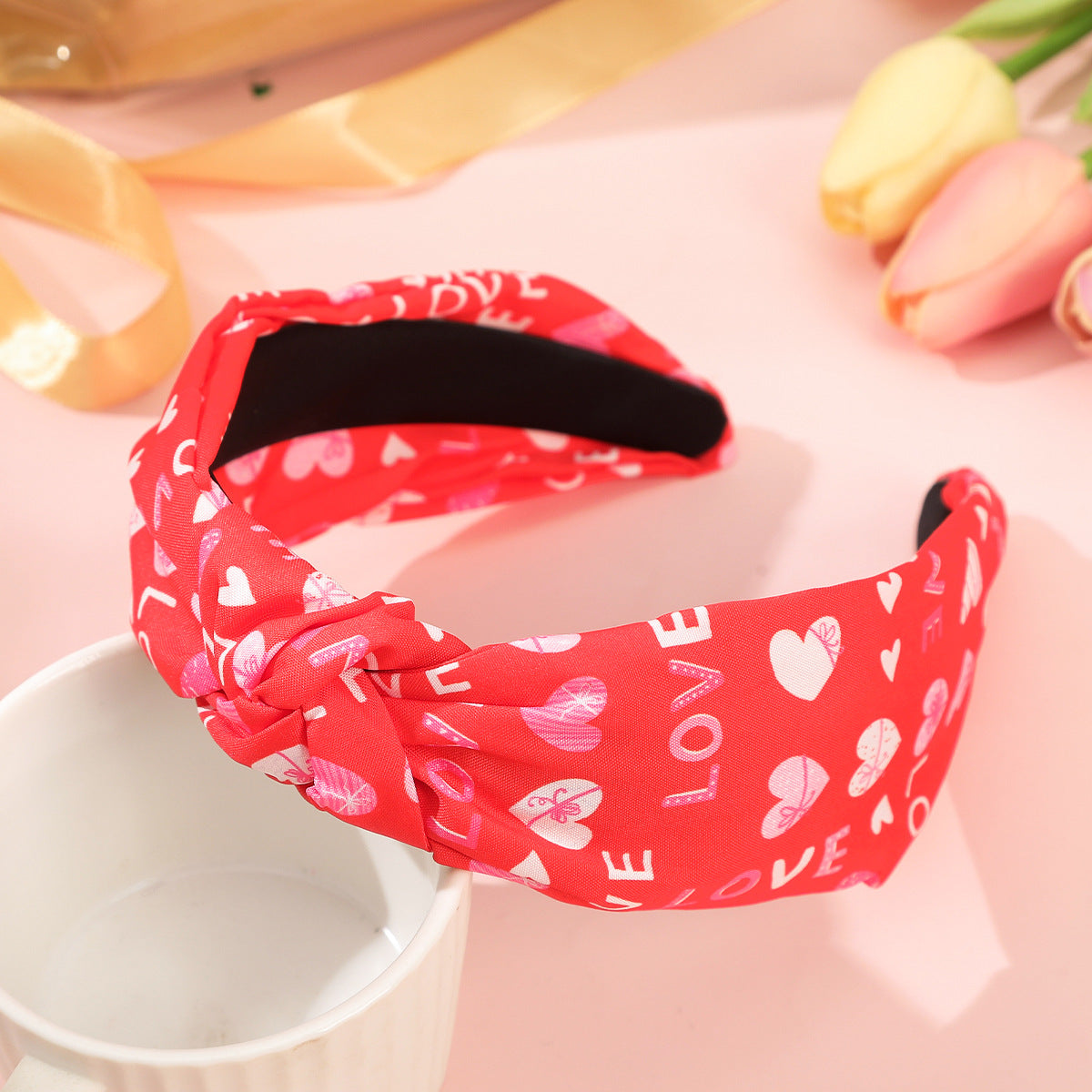 Wholesale Valentine's Day Romantic Fabric Printed Letter Love All-match Sweet Holiday Headband