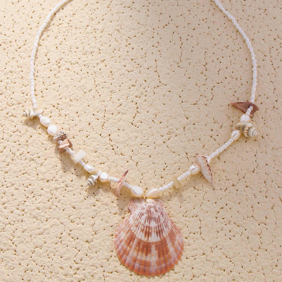 Wholesale Bohemian Seaside Holiday Style Beach Shell Pendant Beaded Necklace