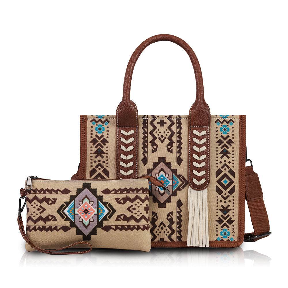 Wholesale Bohemian tote bag ethnic style tassel personality mother and child bag