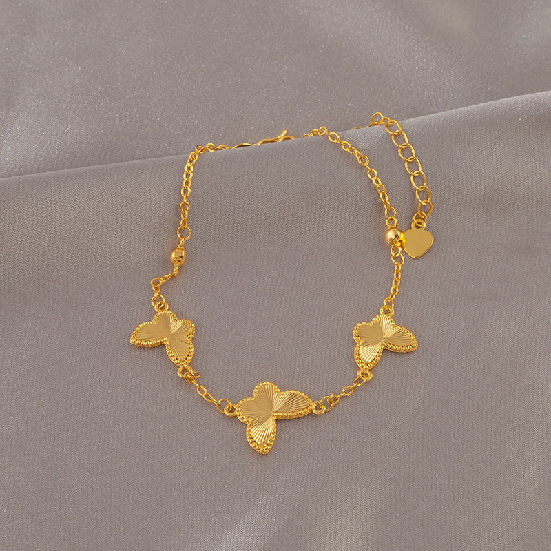 Wholesale Sense Golden Double-sided Butterfly Bracelet