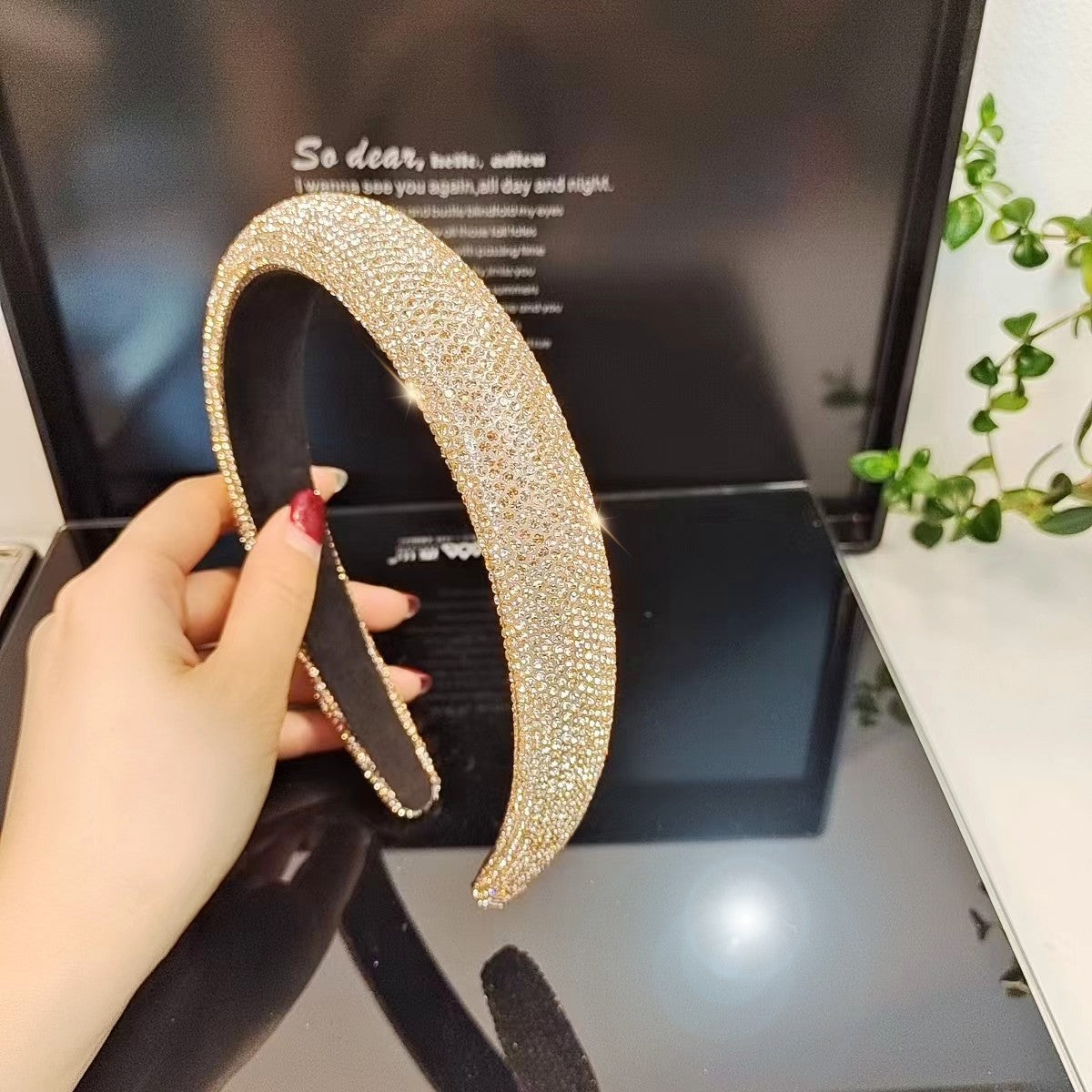 Wholesale High-grade colorful diamond high headband