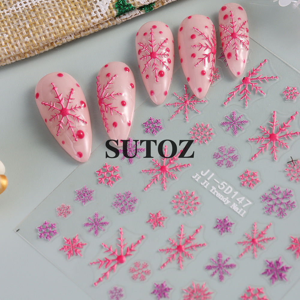 Wholesale Christmas 5D embossed nail art stickers