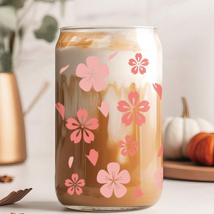 Wholesale colorful flowers 16oz Cup UV DTF Wraps