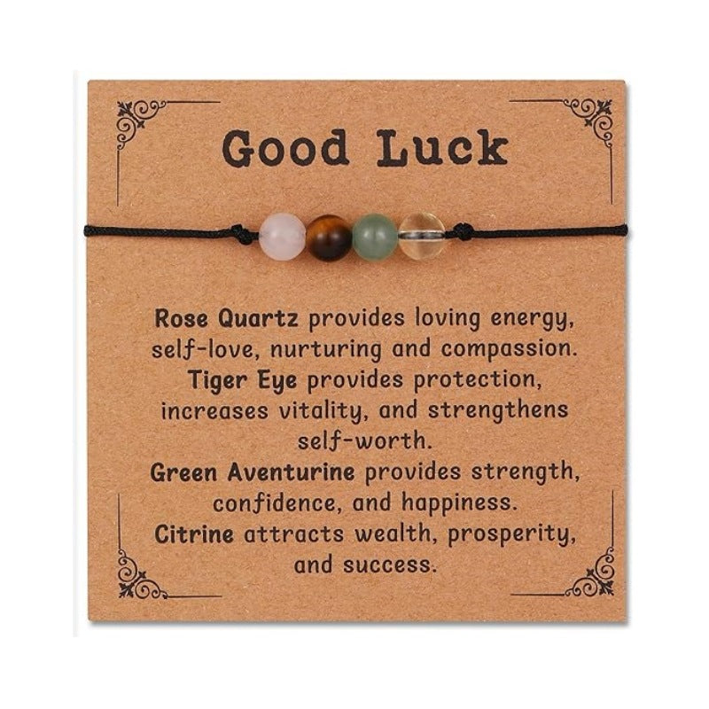 Wholesale Natural stone red patterned stone bead adjustable healing bracelet