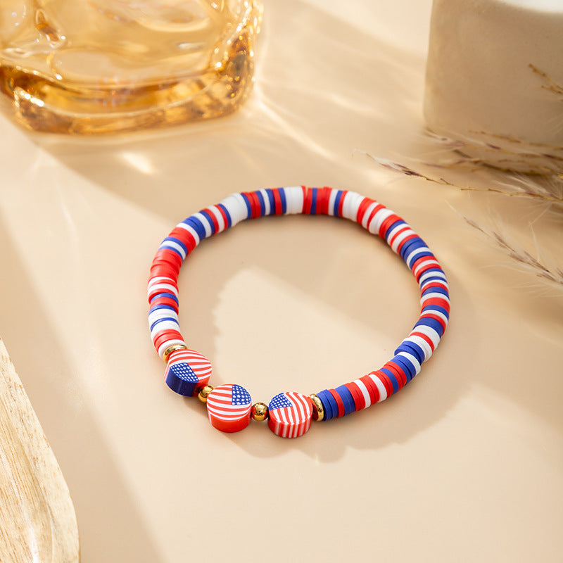 Wholesale Independence Day bracelet red and white hand jewelry