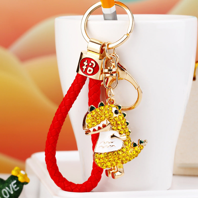 Wholesale Water Diamond Dinosaur Doll Zinc Alloy Keychain