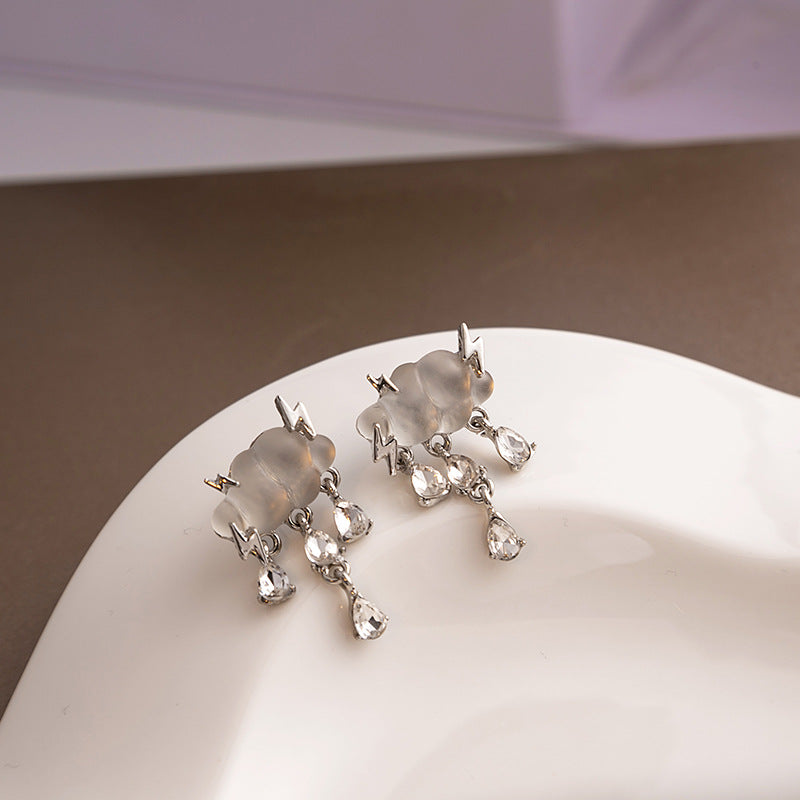 Wholesale Silver Needle Korean Cloud Earrings Lightning Raindrop Alloy arrings