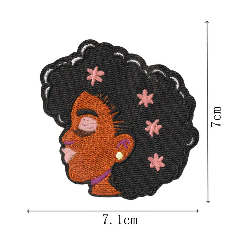 Wholesale Embroidered Patch With Black Independence Day Design Sew On Decorative Badge For Coats Casual Craft Supply For Resale