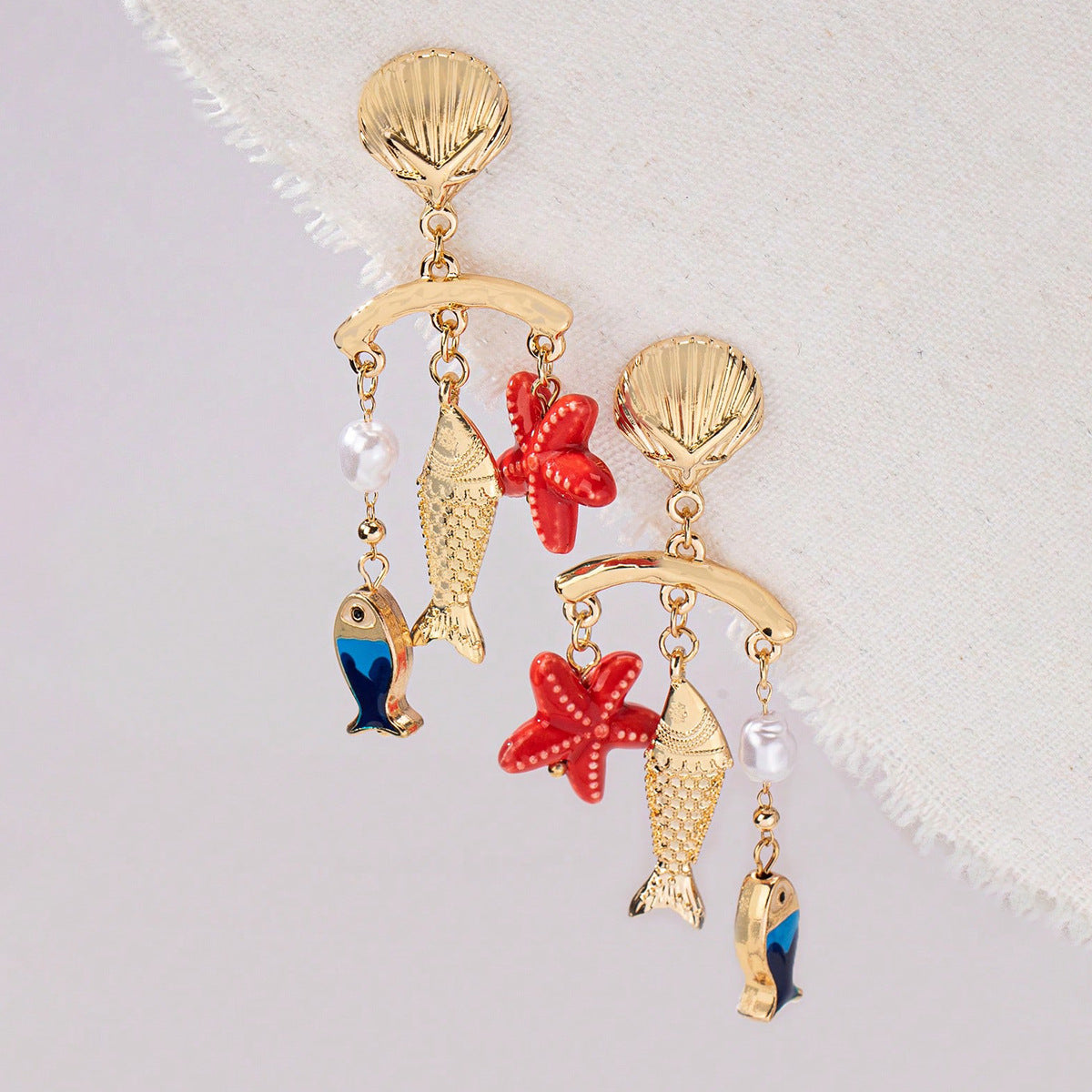 Wholesale Beach-style starfish and Shell Earrings
