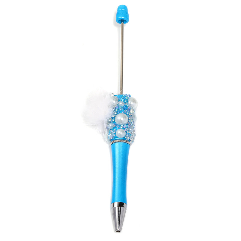 Wholesale 5pcs Creative Pearl Ball DIY Bead Sparkling Bubble Ball Spinning Ballpoint Pen