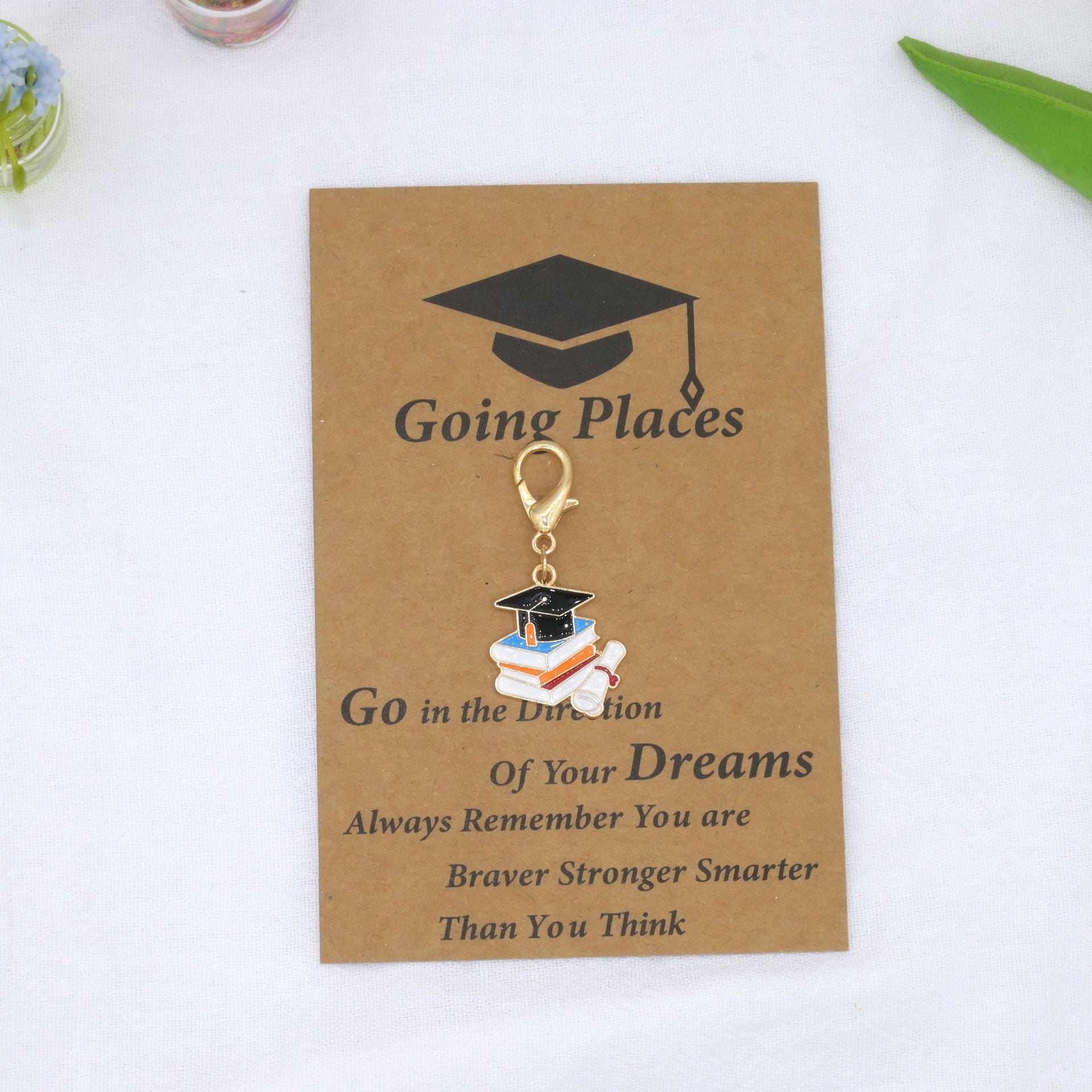 Wholesale Graduation Cap Compass Braided Rope Personalized Keychain